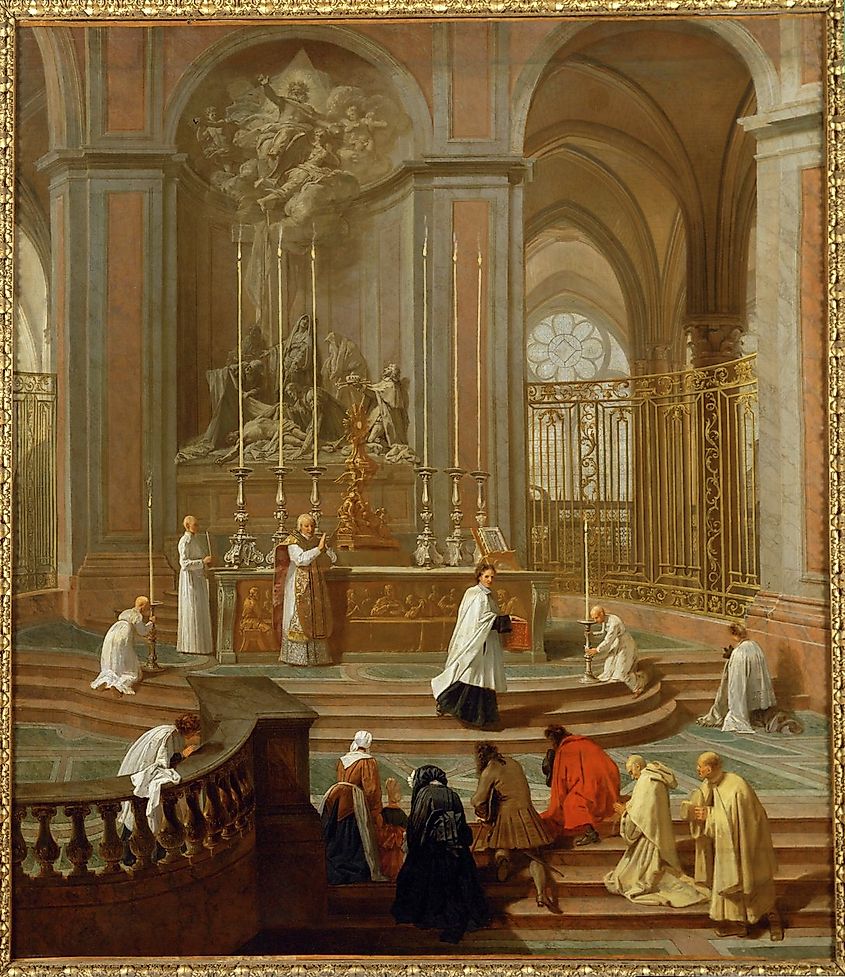 "The Mass of Canon de La Porte. Canon Antoine de La Porte's remains were identified in one of the sarcophagi discovered in Norte Dame in 2022.