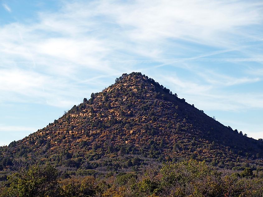 Point Lookout Mountain over the Morefield Campground of Mesa Verde National Park.