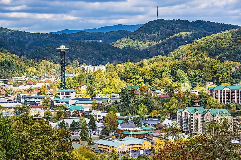 Gatlinburg, Tennessee in the Smoky Mountains.