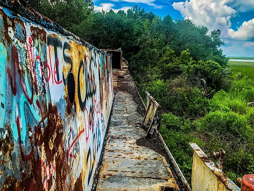 St. Christopher, a wrecked boat in Gautier, Mississippi.