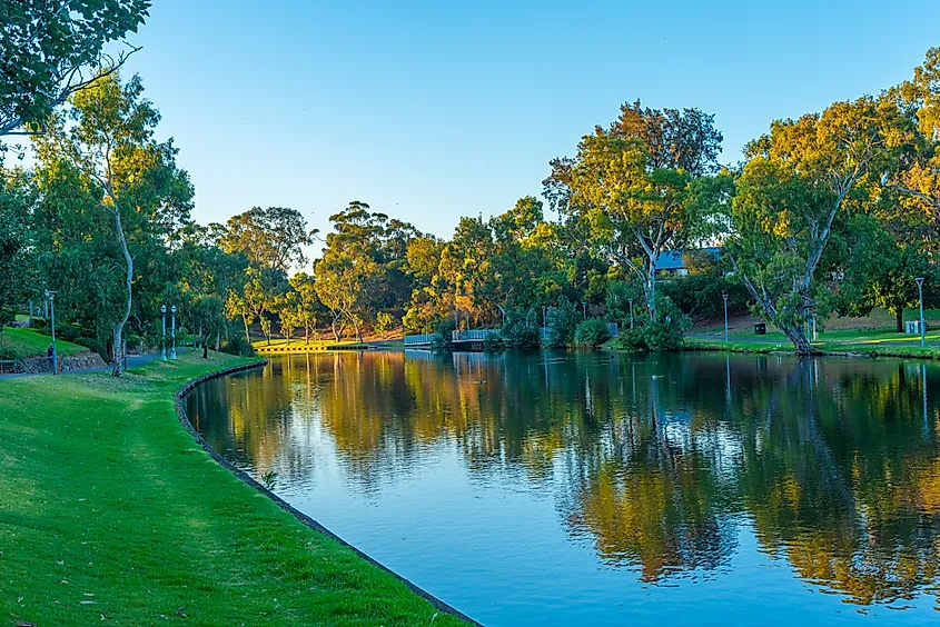 Torrens River in Adelaide, Australia.