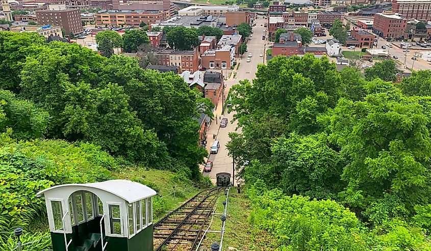 Overlooking a small Railway in Dubuque, Iowa.