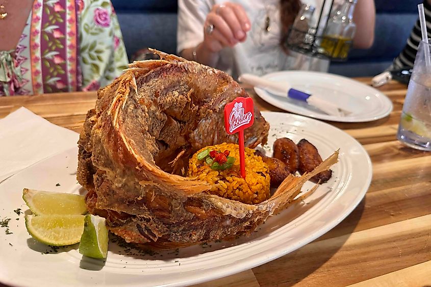 A traditional Puerto Rican fish dish on the menu at Grillers in Kissimmee.