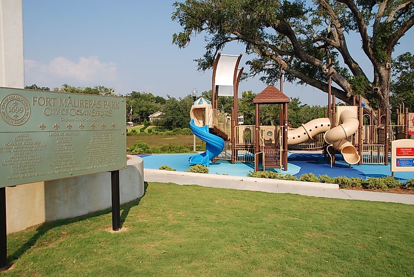 The Fort Maurepas City Park Playground in Ocean Springs, Mississippi.