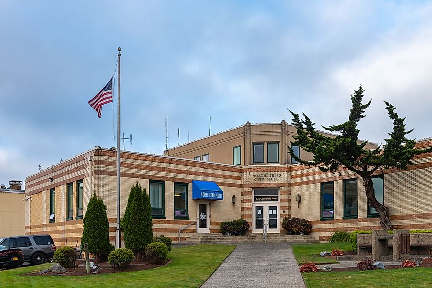 The city hall in North Bend, Oregon.