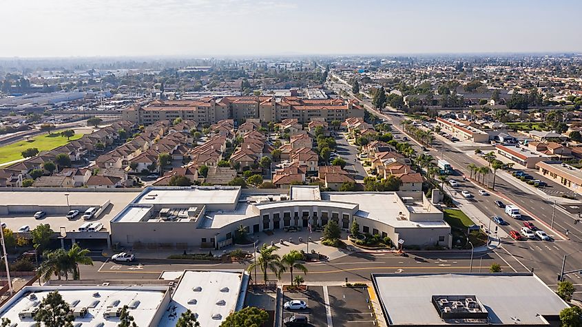 An aerial view of Stanton, California.