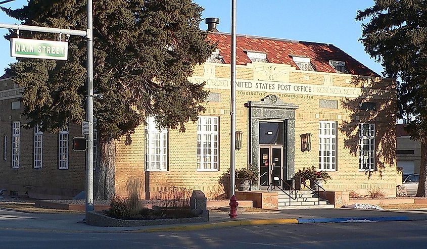 Main Street in Torrington, Wyoming; seen from the northwest.