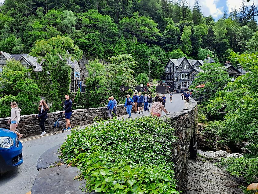 Bridge crossing the river in Betws-y-Coed, Wales