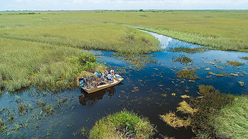An airboat in Everglades National Park, Florida