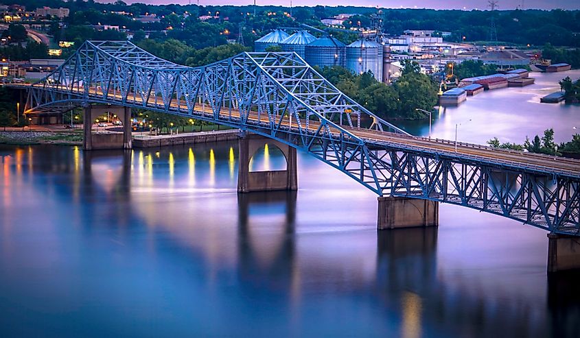 O'Neal Bridge over the Tennessee River between Florence and Sheffield Alabama.
