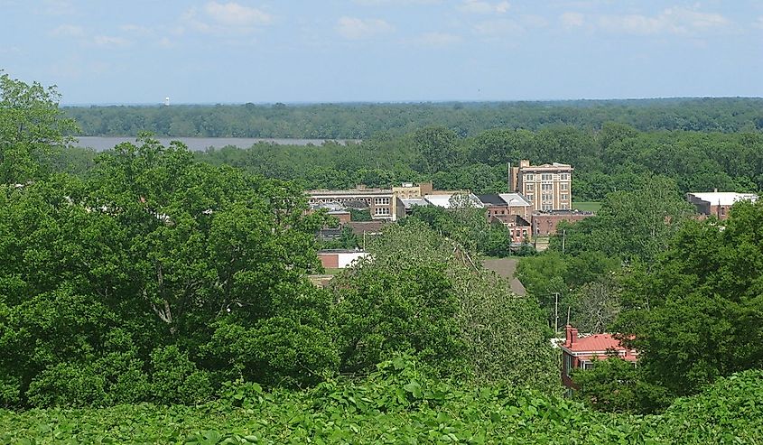 Aerial view of Helena, Arkansas Battle Battery C View