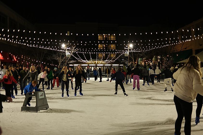 Ice Skating at Town Center Plaza Park Place in Leawood.