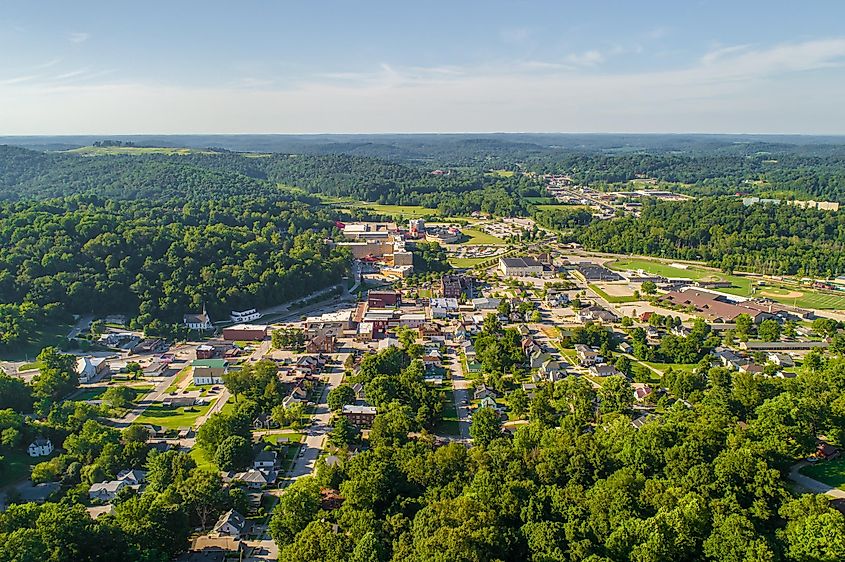 Aerial view of French Lick, Indiana