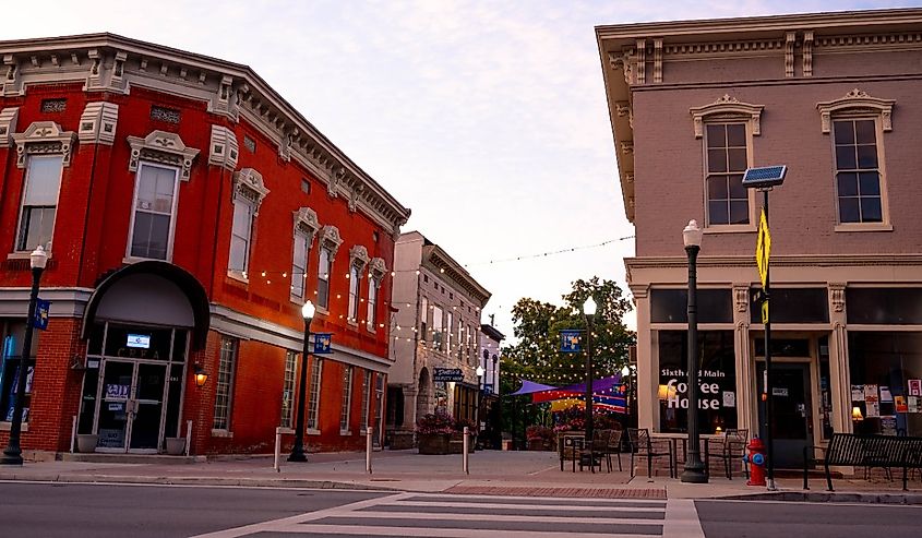 Downtown Shelbyville, Kentucky.