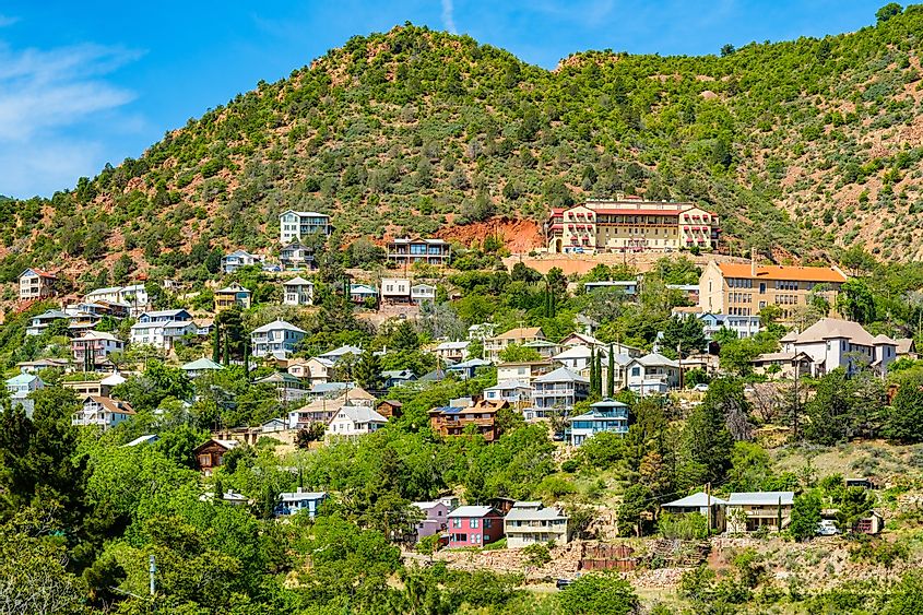 Scenic view of the popular mountain town of Jerome in Arizona