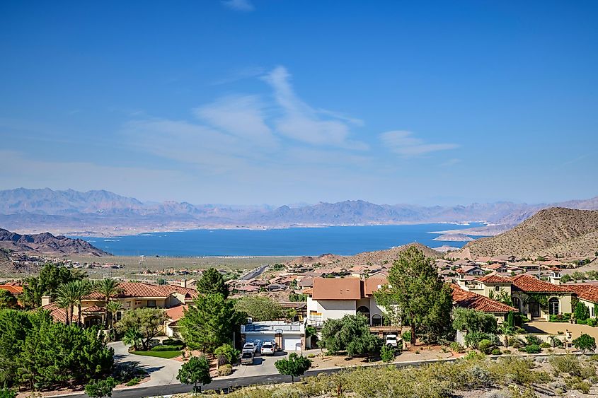 Boulder City and Lake Mead in Nevada.