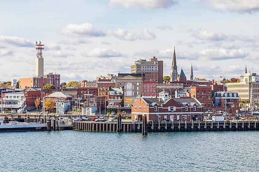 Skyline of New London, Connecticut.