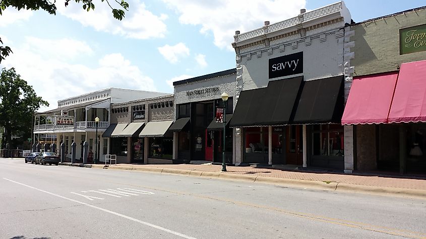 The historic downtown of Siloam Springs, Arkansas
