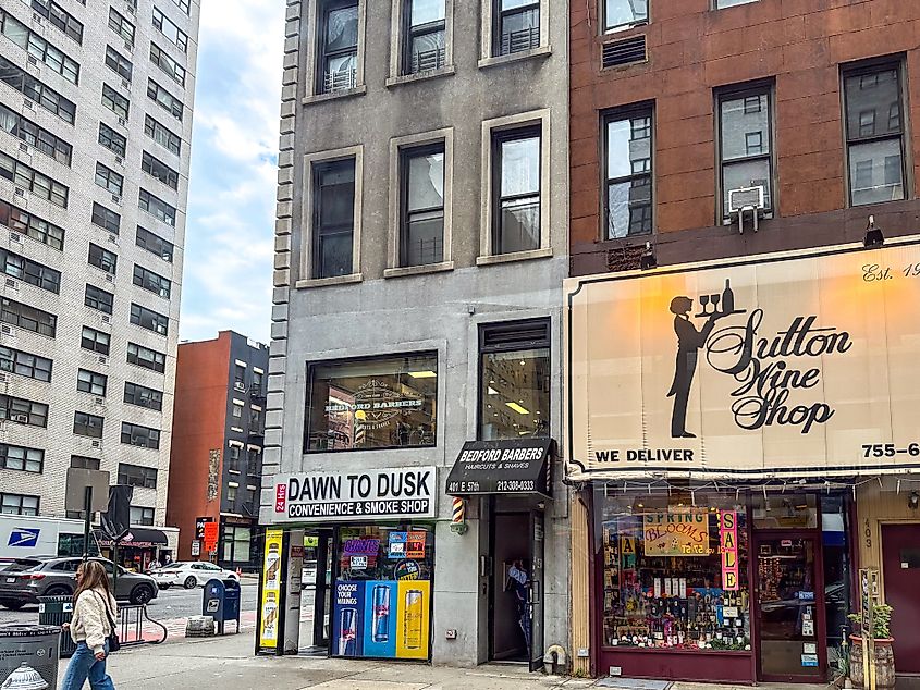  Sutton Place storefronts. Editorial credit: mirigifford / Shutterstock.com