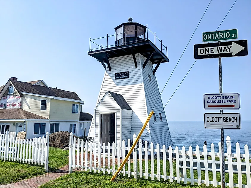 Olcott Lighthouse on Lake Ontario, in Olcott, New York.
