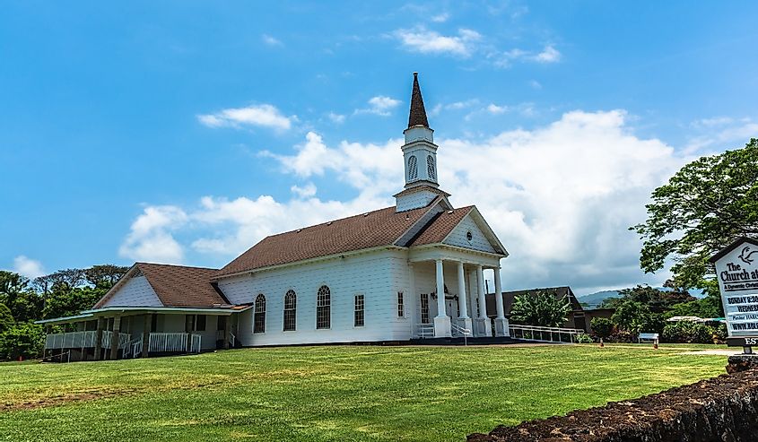 Old Koloa Church at Poipu Road in Koloa on the Hawaiian island of Kauai