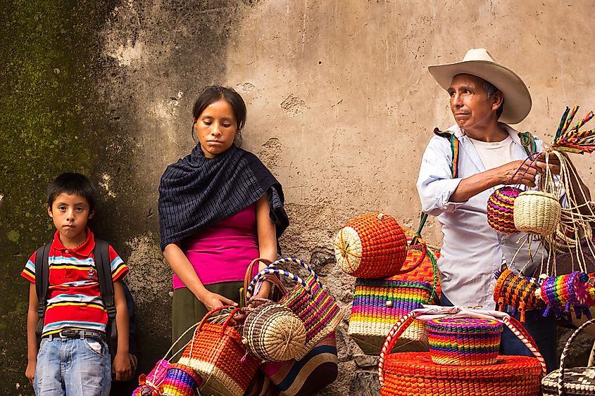 Traditional mexican crafts vendors at taxco guerrero.