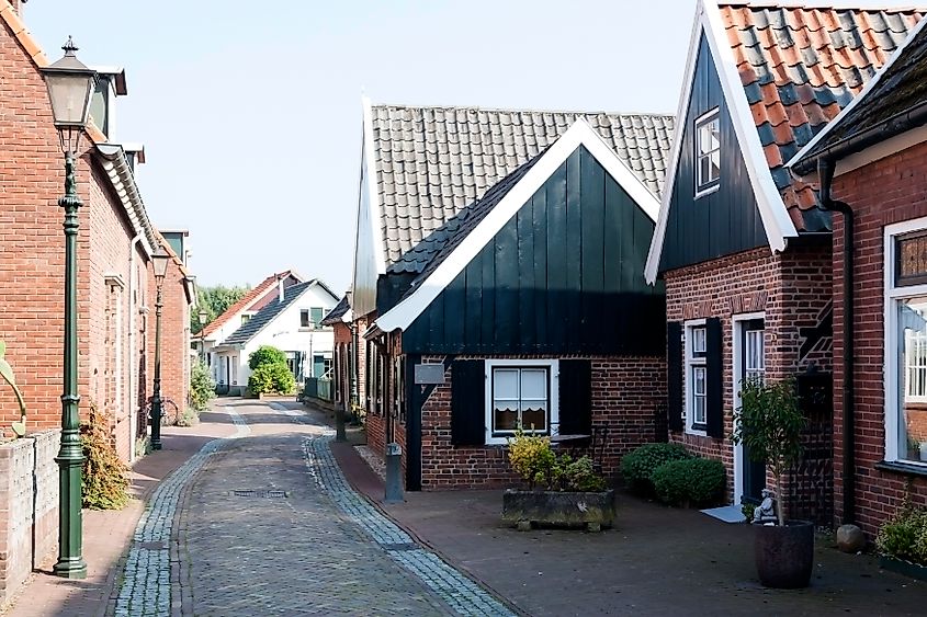 City scape of a street in Bredevoort, Gelderland, Netherlands.