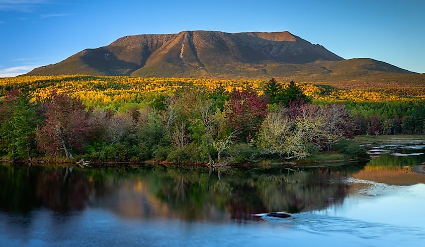 Mount Katahdin in Baxter State Park in Maine