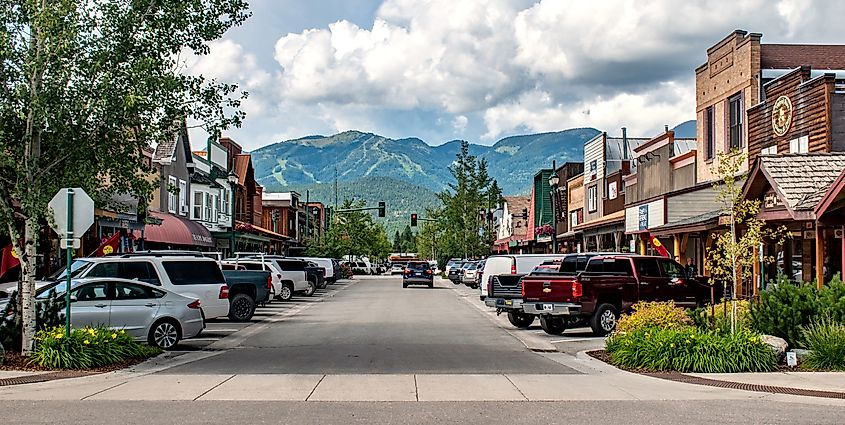 Main street in Whitefish, Montana