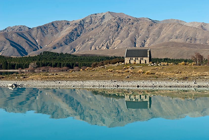 Church of the Good Shepherd on the shore of Lake Tekapo. Image credit: Steve Collis from Melbourne, Australia, CC BY 2.0, via Wikimedia Commons