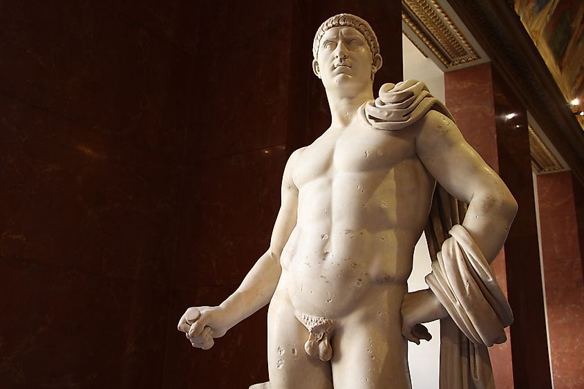 Statue of Emperor Otho at the Louvre Museum in France.
