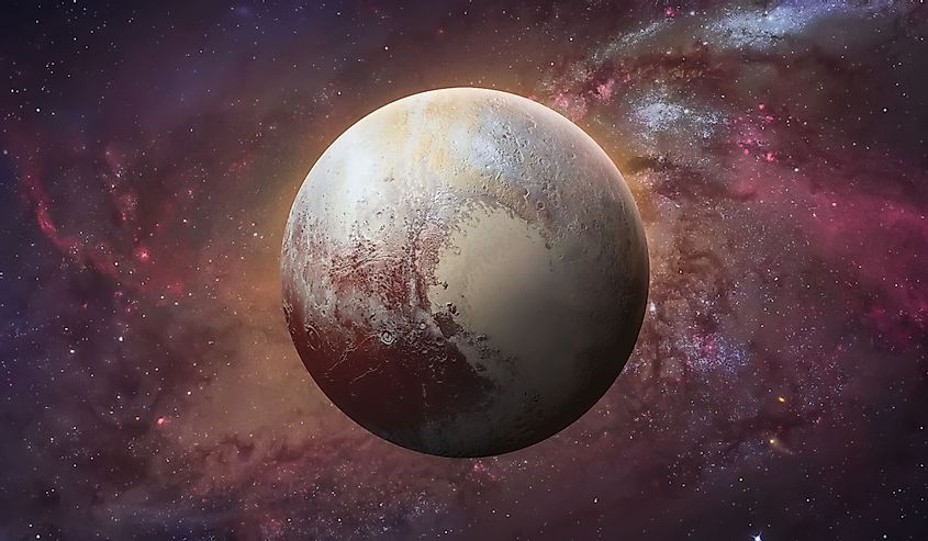 Image of the planet Pluto in space.