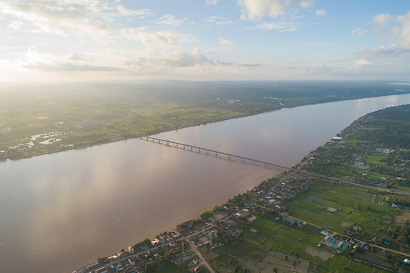 Lao-Thai Friendship Bridge 2 links Savannakhet, Laos to Mukdahan, Thailand over the Mekong River