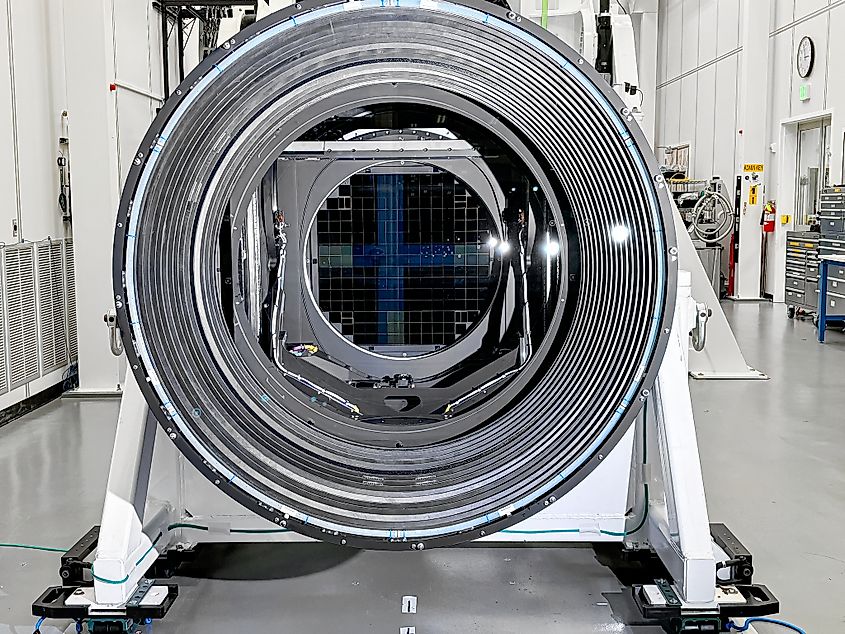 The LSST Camera is the world's largest digital camera built for astronomy, with a 3,200-megapixel sensor and a five-foot-wide front lens.