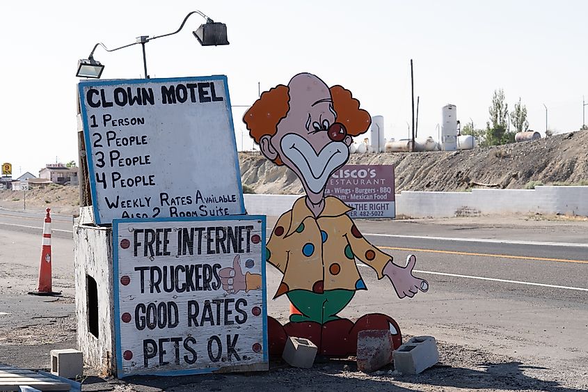 Clown motel in Tonopah, Nevada.