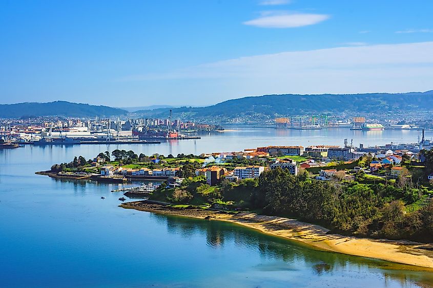 A harbor town in the North of Spain, on a clear day. 