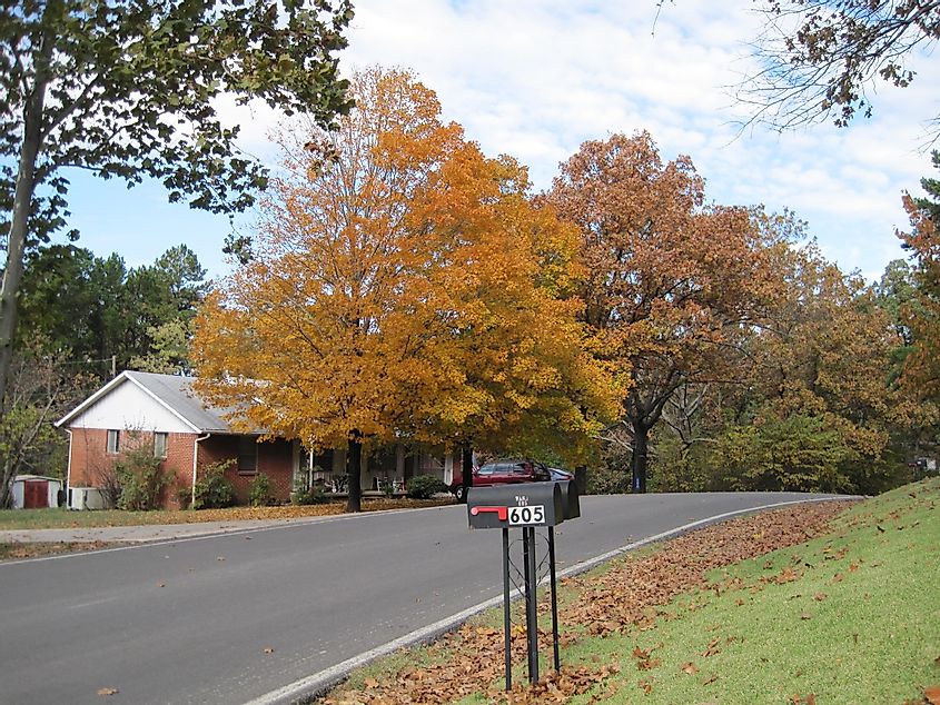 Josephine Street in Batesville, Arkansas, in fall