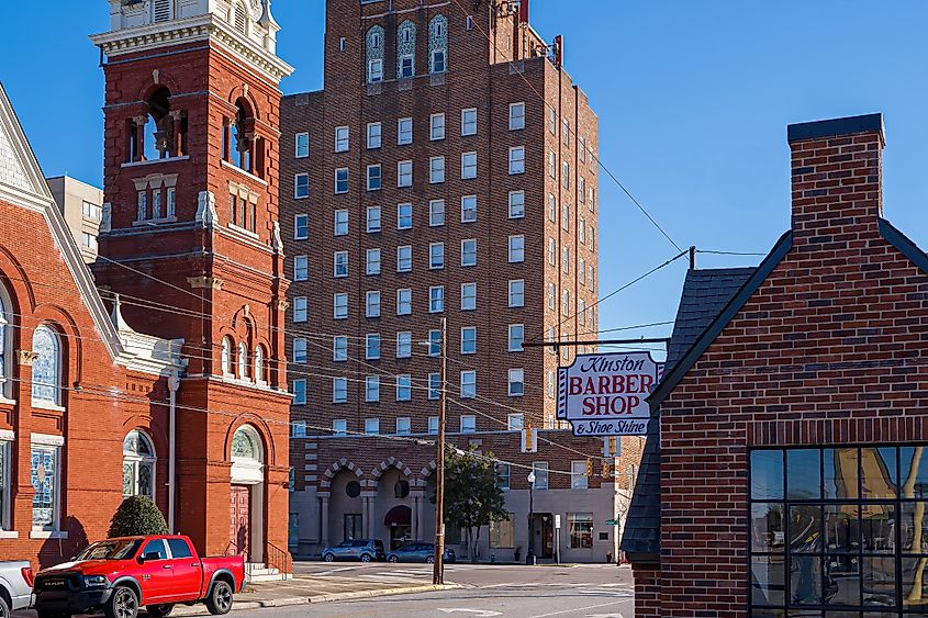The Kinston Barber Shop Downtown is a Popular Gathering Spot.