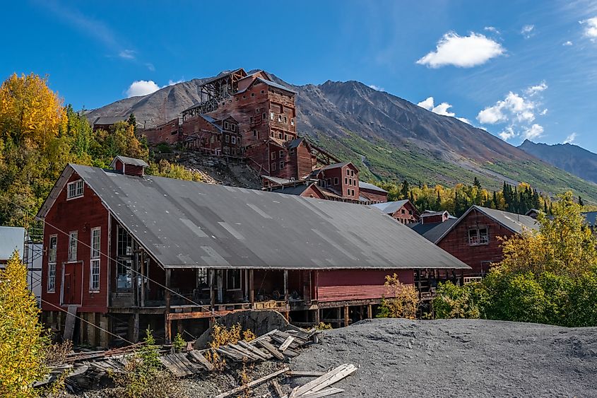 Histotical Kennecott mining town in Wrangell-St. Elias National Park in Alaska