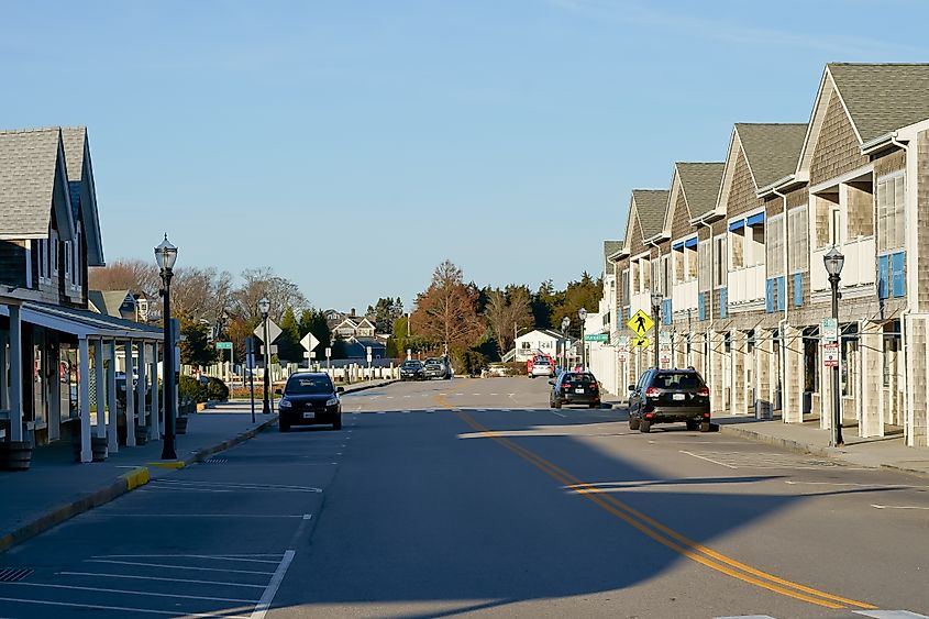 Bay Street in downtown Westerly, Rhode Island