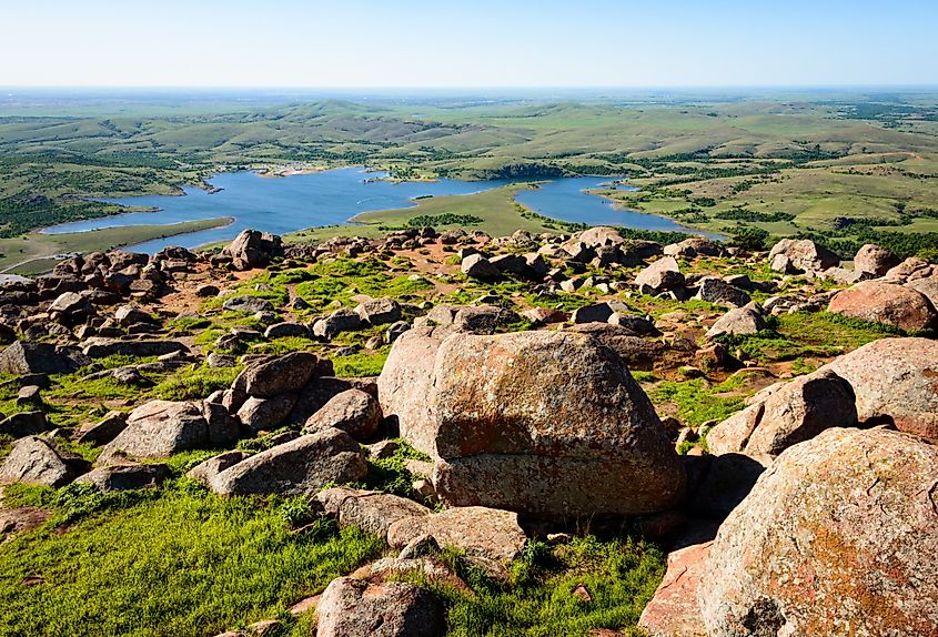 Overlooking the Wichita Mountains National Wildlife Refuge in Oklahoma
