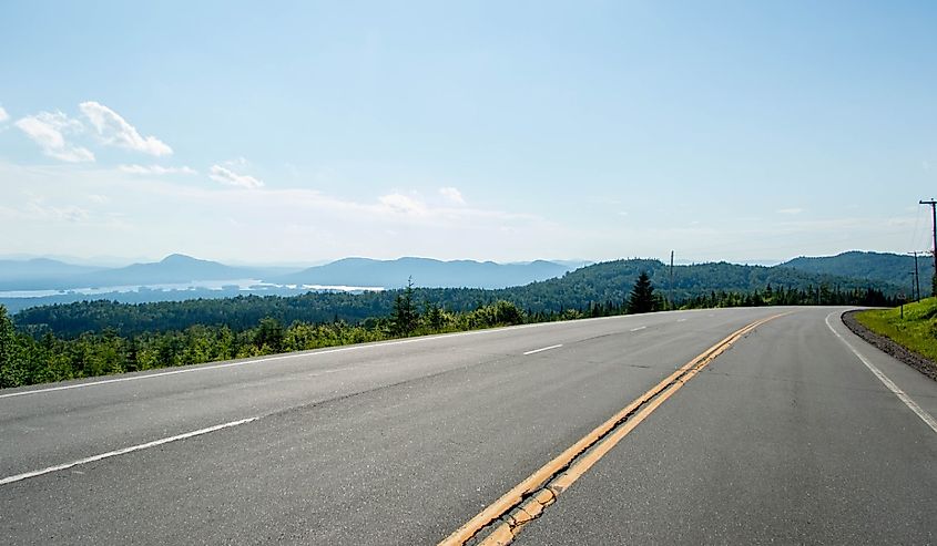 View of the Appalachian Mountains from the side of the road in Northern Maine.