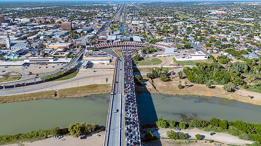 International bridges at Laredo, Texas on the Rio Grande.
