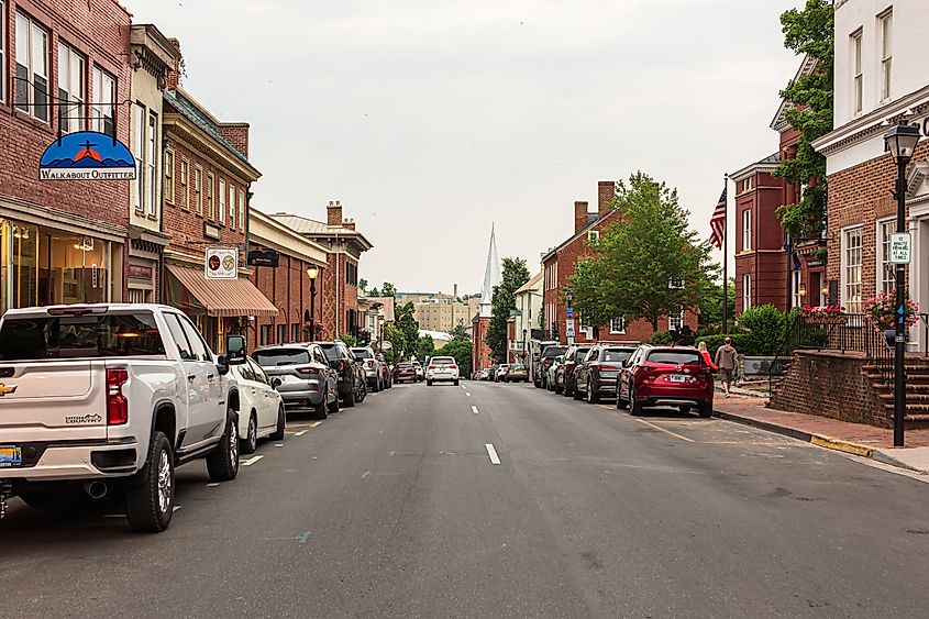 Main Street in Lexington, Virginia.