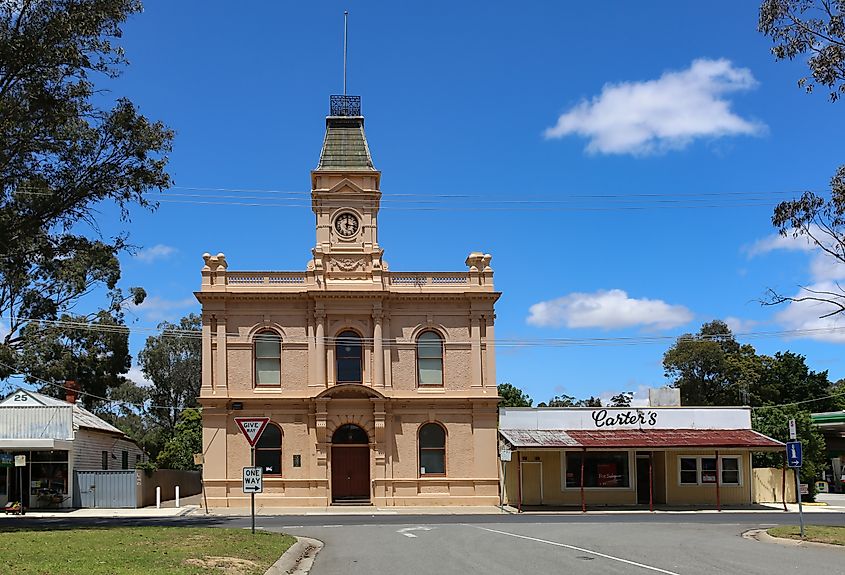 View of historic buildings in Yea, Victoria.