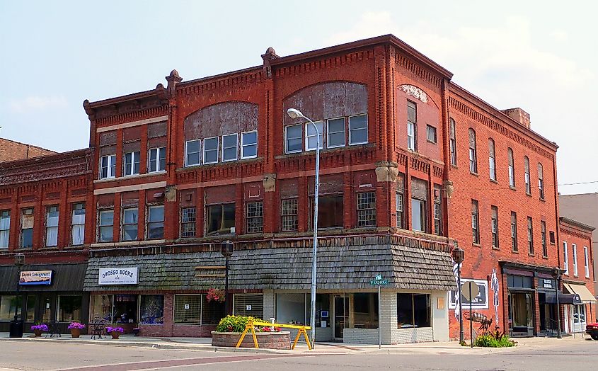 Historic buildings in Owosso, Michigan.