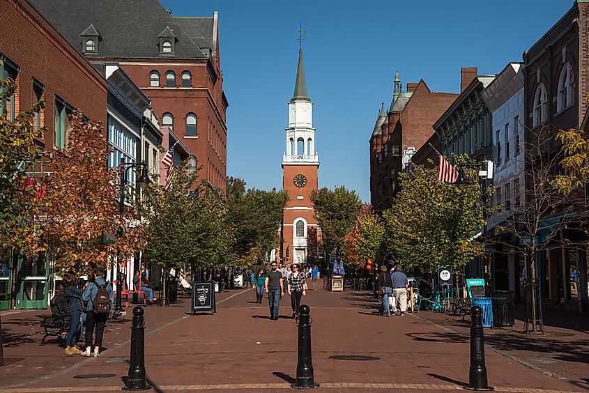 Church Street Marketplace in Burlington, Vermont