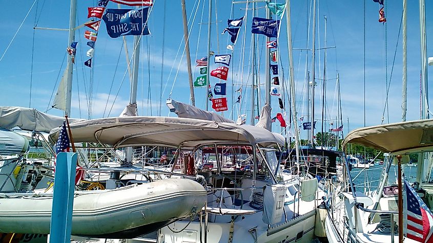 Sailboats Docked at the Marina at Kelleys Island