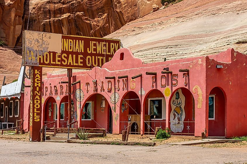Indian Village Trading Post along Old Historic Route 66 along the New Mexico-Arizona border in Gallup, New Mexico. 