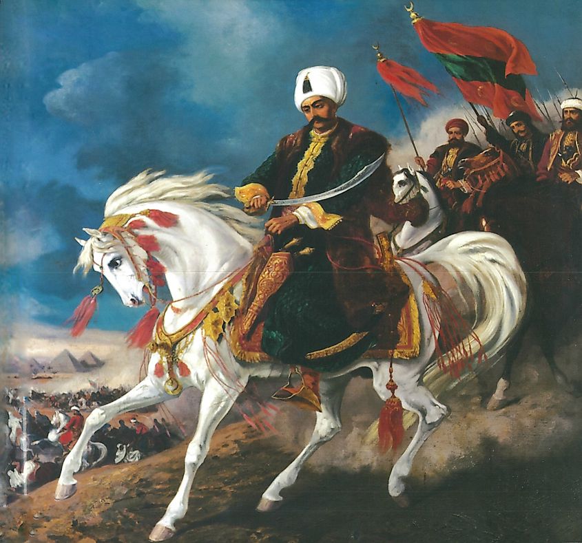 A modern painting depicting Selim I during the Egypt campaign, located in Army Museum, Istanbul